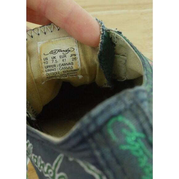 Ed Hardy Women's Size 10 Sneakers Slip On Low Rise Y2K Skull Tiger Graphic - Picture 14 of 16